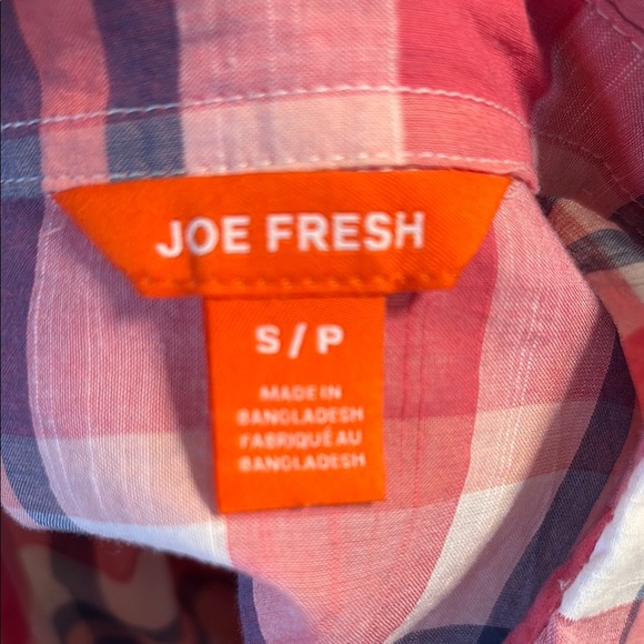 Joe Fresh women’s Pink and Blue Plaid Button Down Shirt - Picture 7 of 11